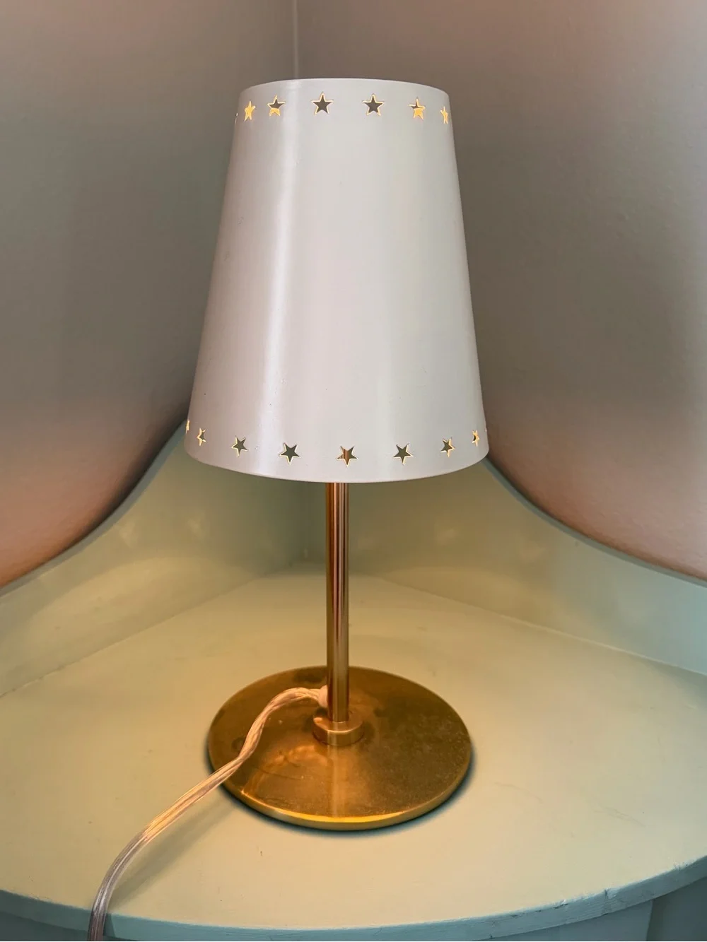 West Elm Metal Table Lamp with Star Cut Outs